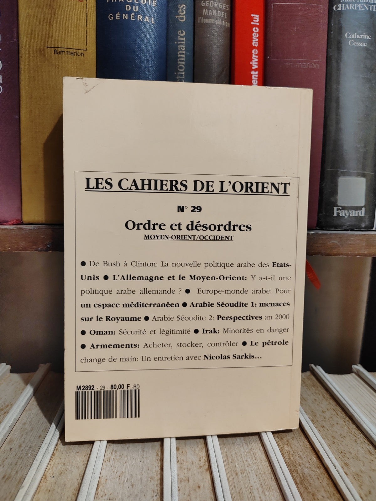 Les cahiers de l'orient N 29 Moyen-Orient/Occident