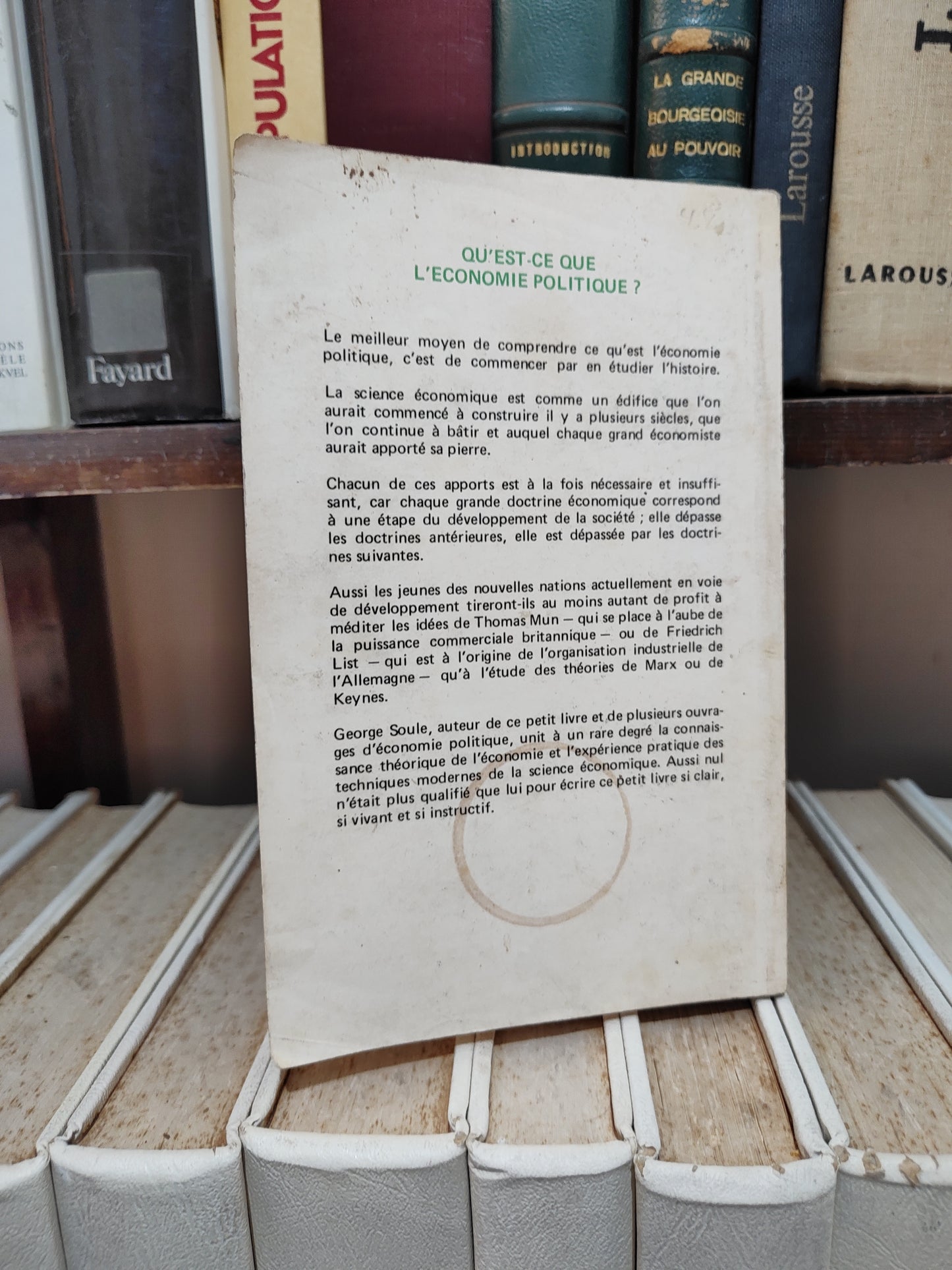 Soule - Qu'est-ce que l'économie politique