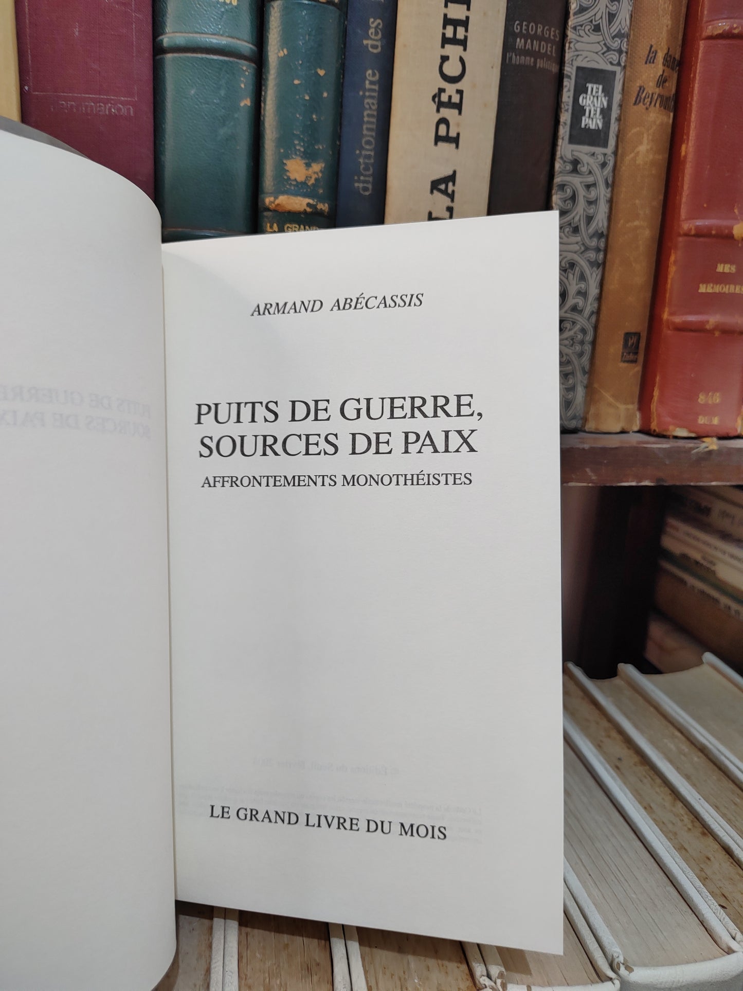 Abécassis - Puits de guerre, source de pais : Affrontements monothéiste