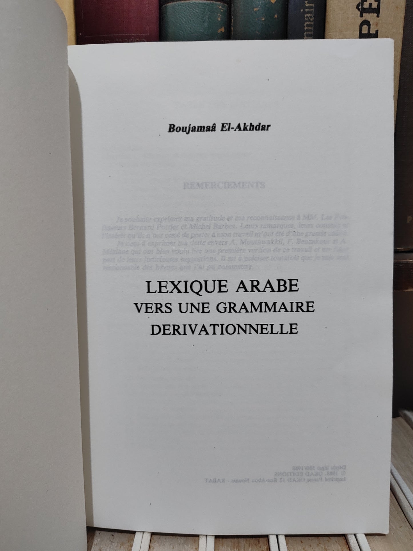 Al-AKhdar - Lexique arabe vers une grammaire dérivationnelle
