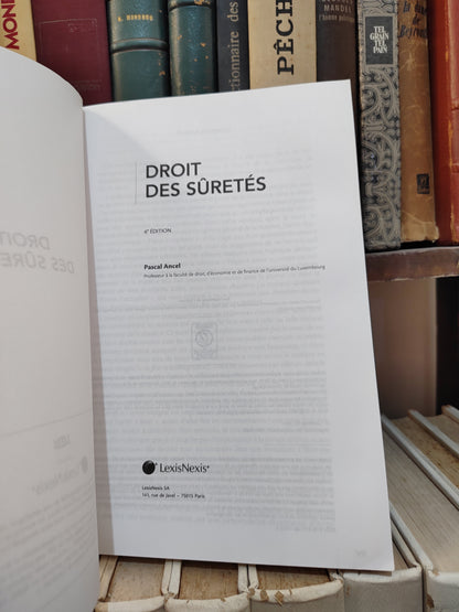 Ancel - Droit des suretés ; Objectif droit cours