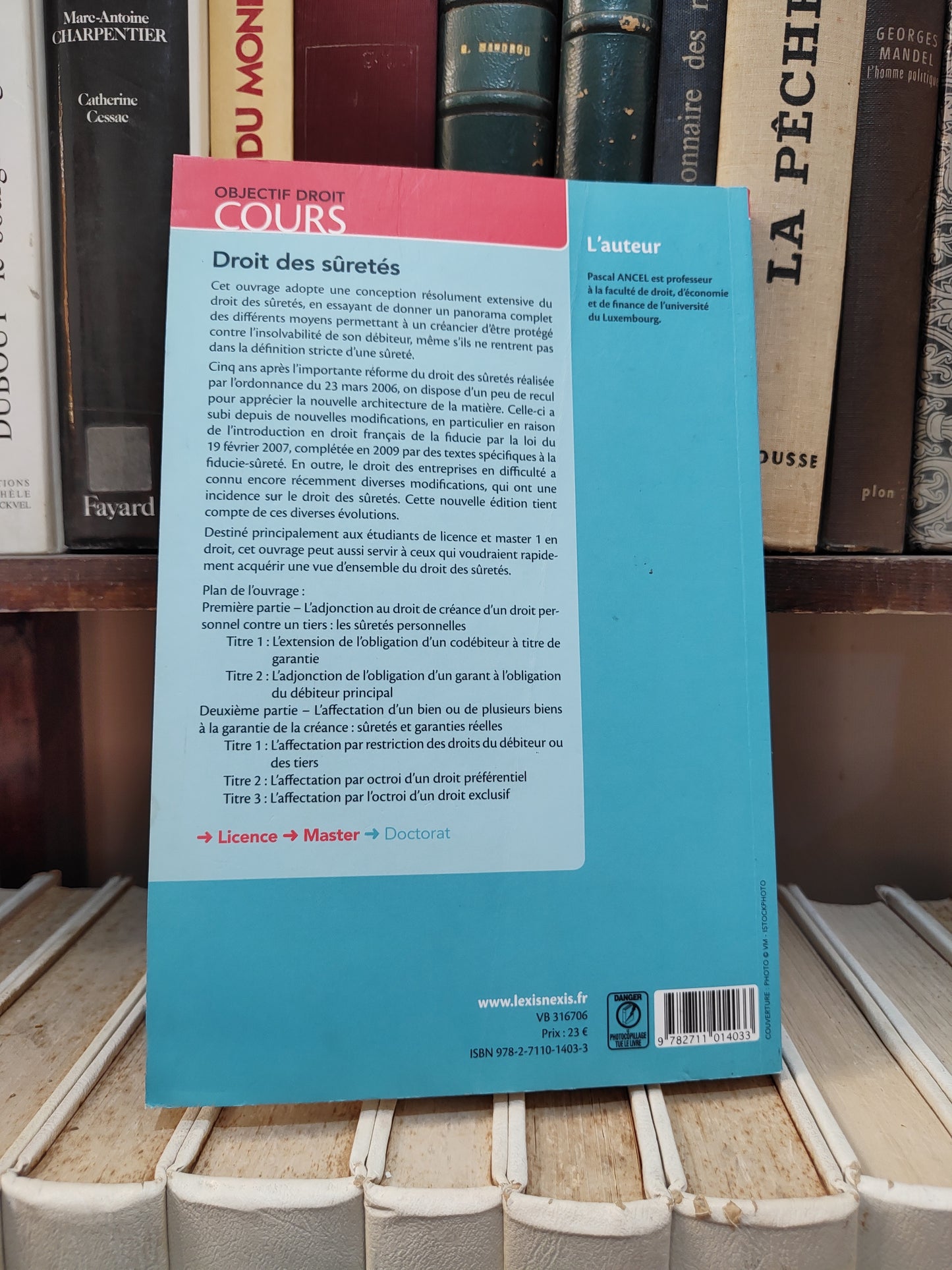Ancel - Droit des suretés ; Objectif droit cours
