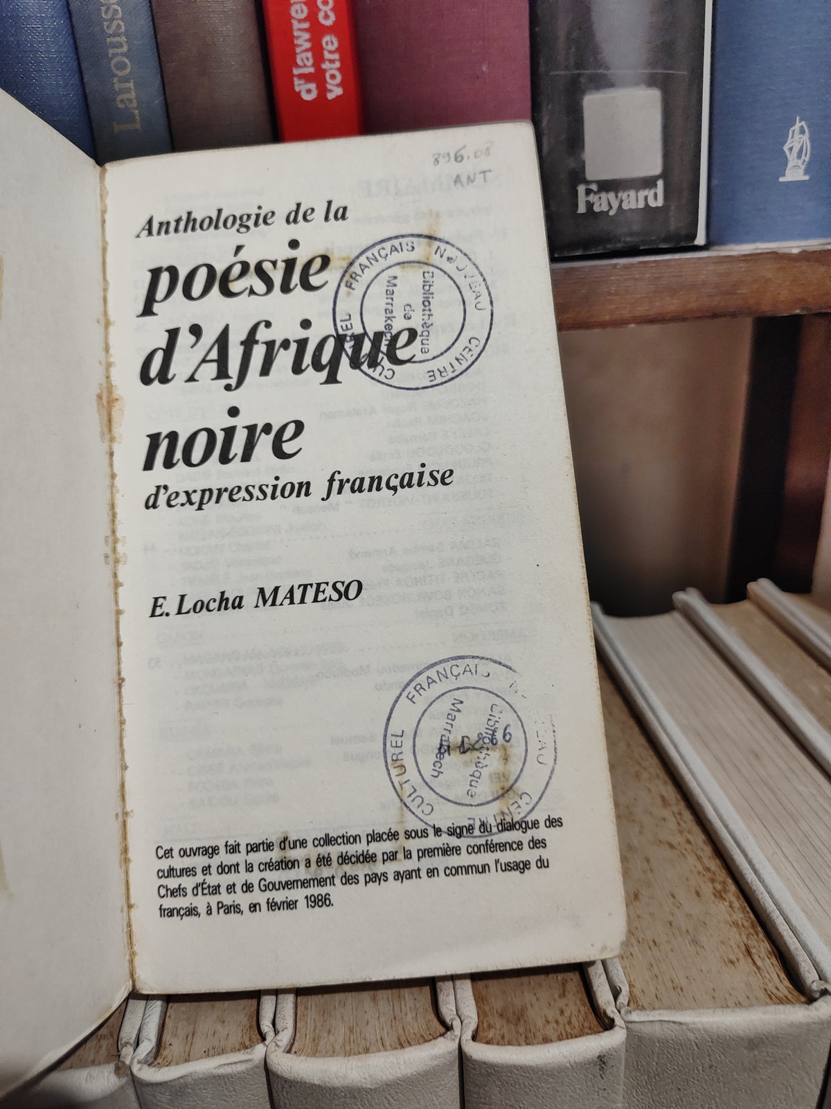 Anthologie de la poésie d'Afrique Noire d'expression française