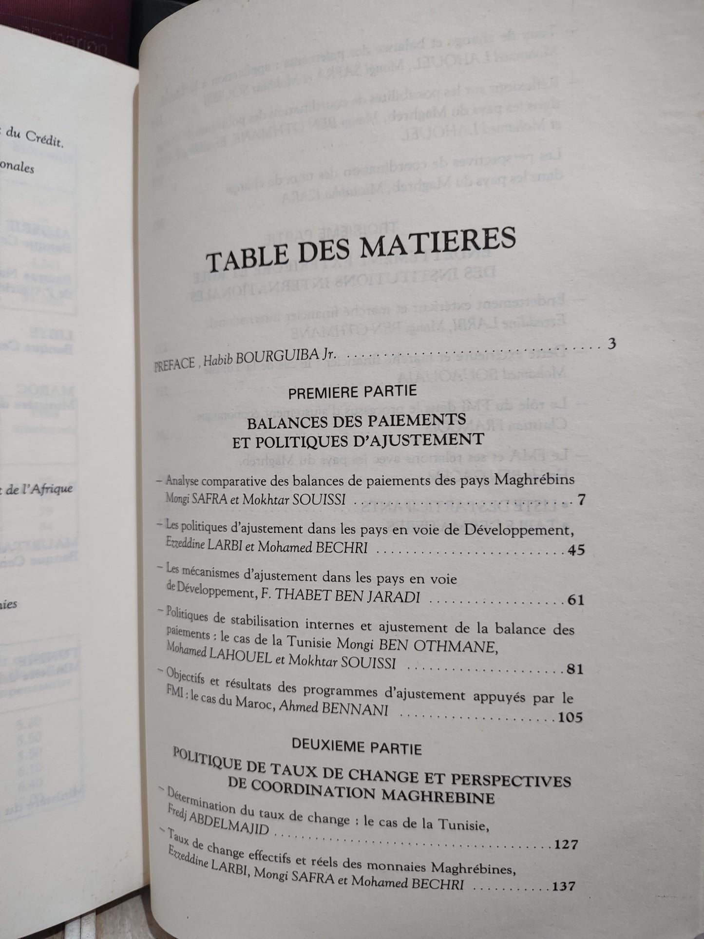 Balances des paiement et mécanismes d'ajustement dans les pays du Maghreb