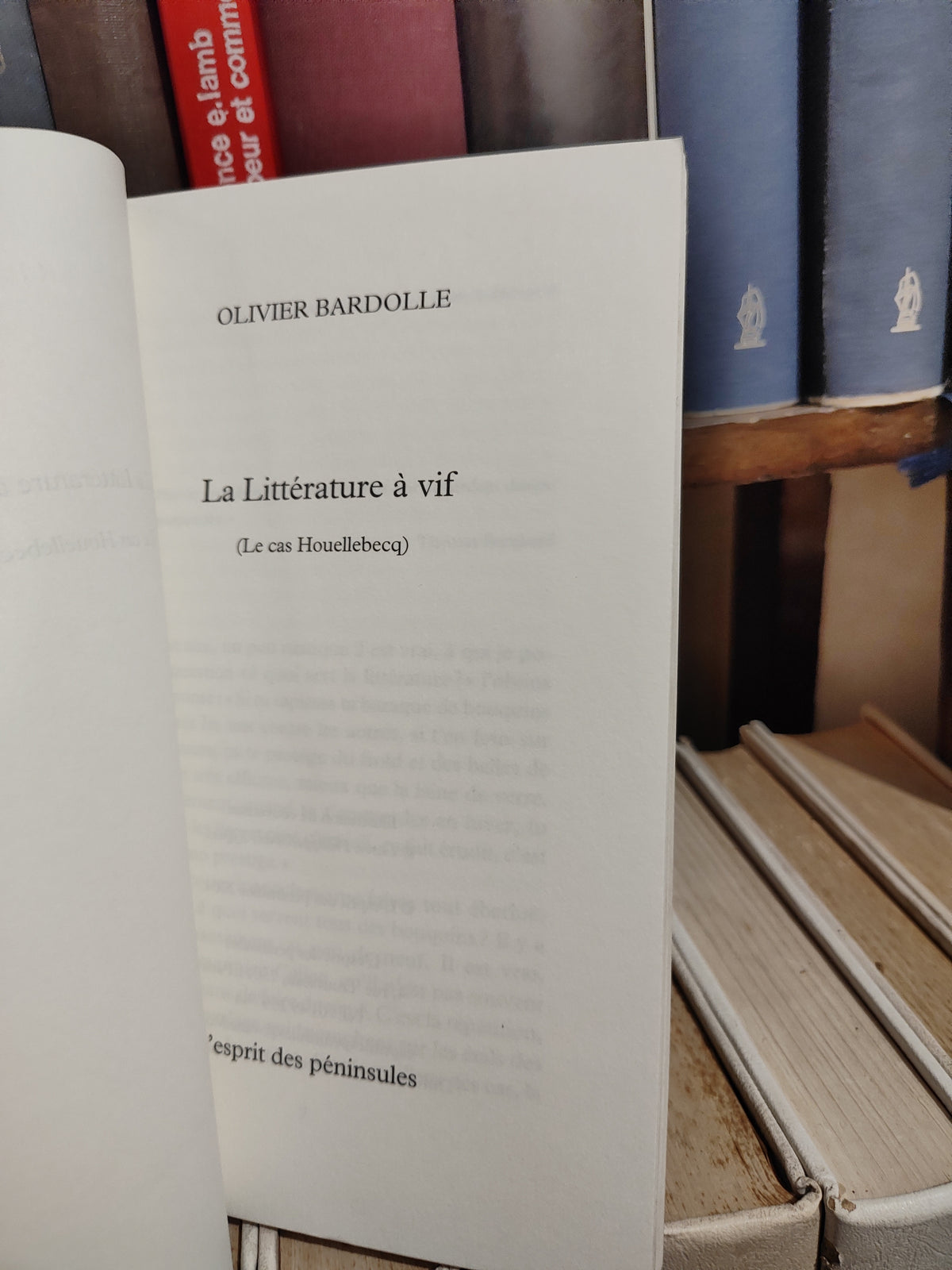 Bardolle - La littérature à vif le cas Houelbecq