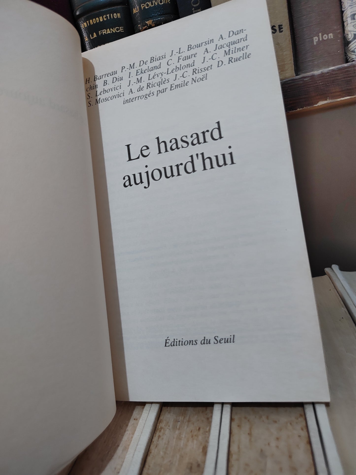 Barreau - Le hasard aurjourd'hui