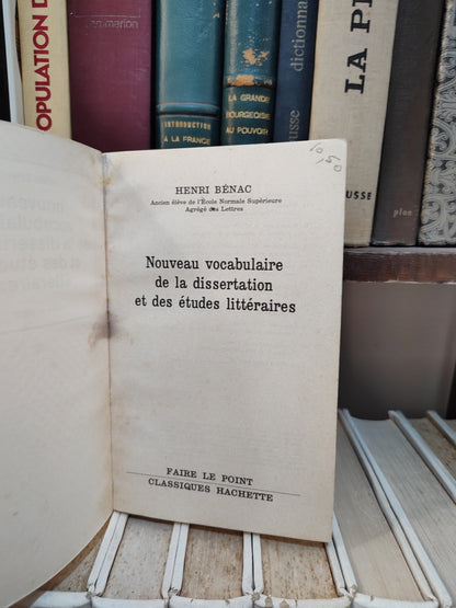 Bénac - Nouveau vocabulaire de la dissertation et des études littéraire dictionnaire thématique