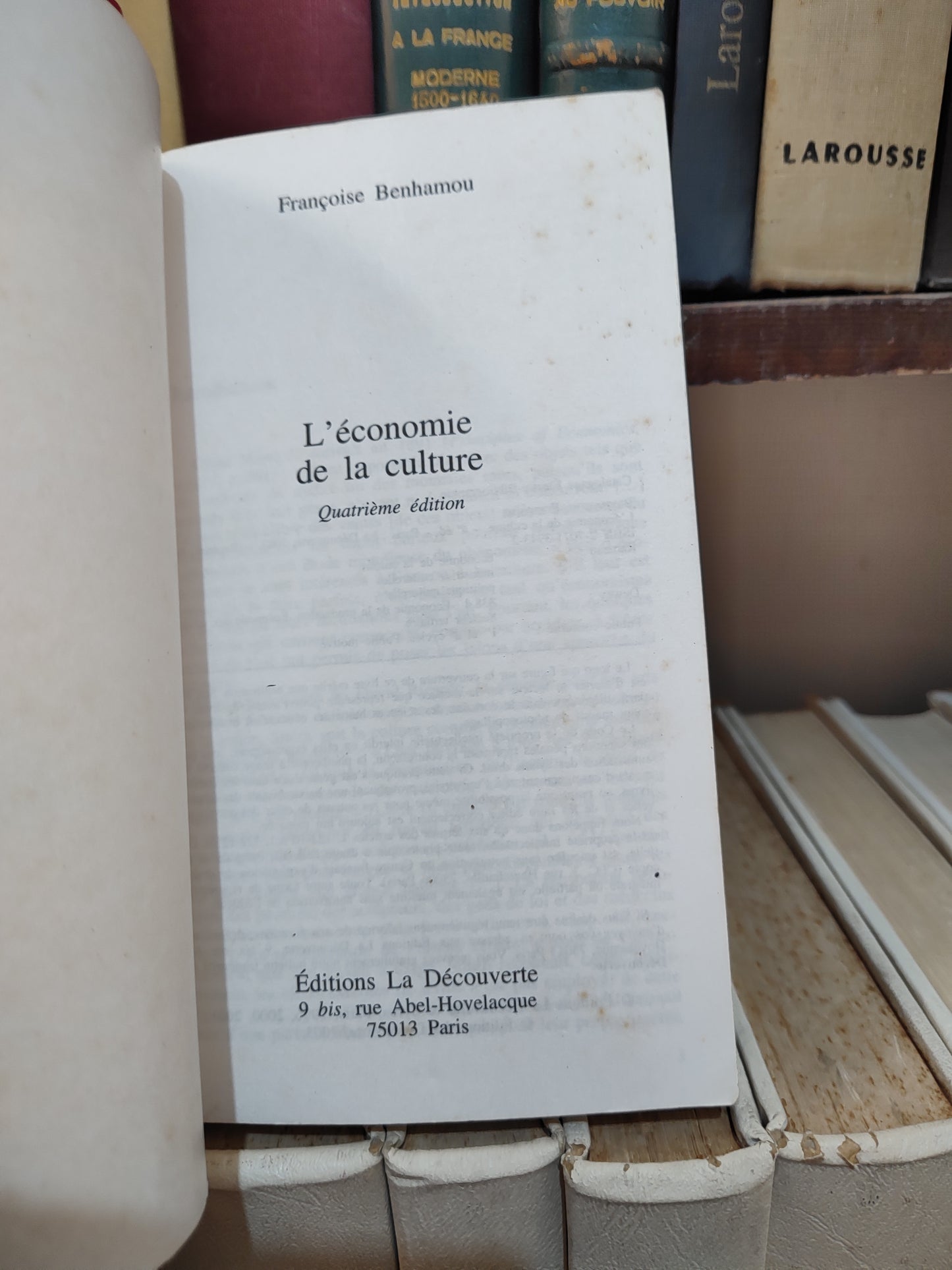Benhamou - l'économie de la culture