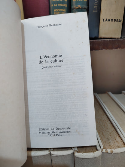Benhamou - l'économie de la culture