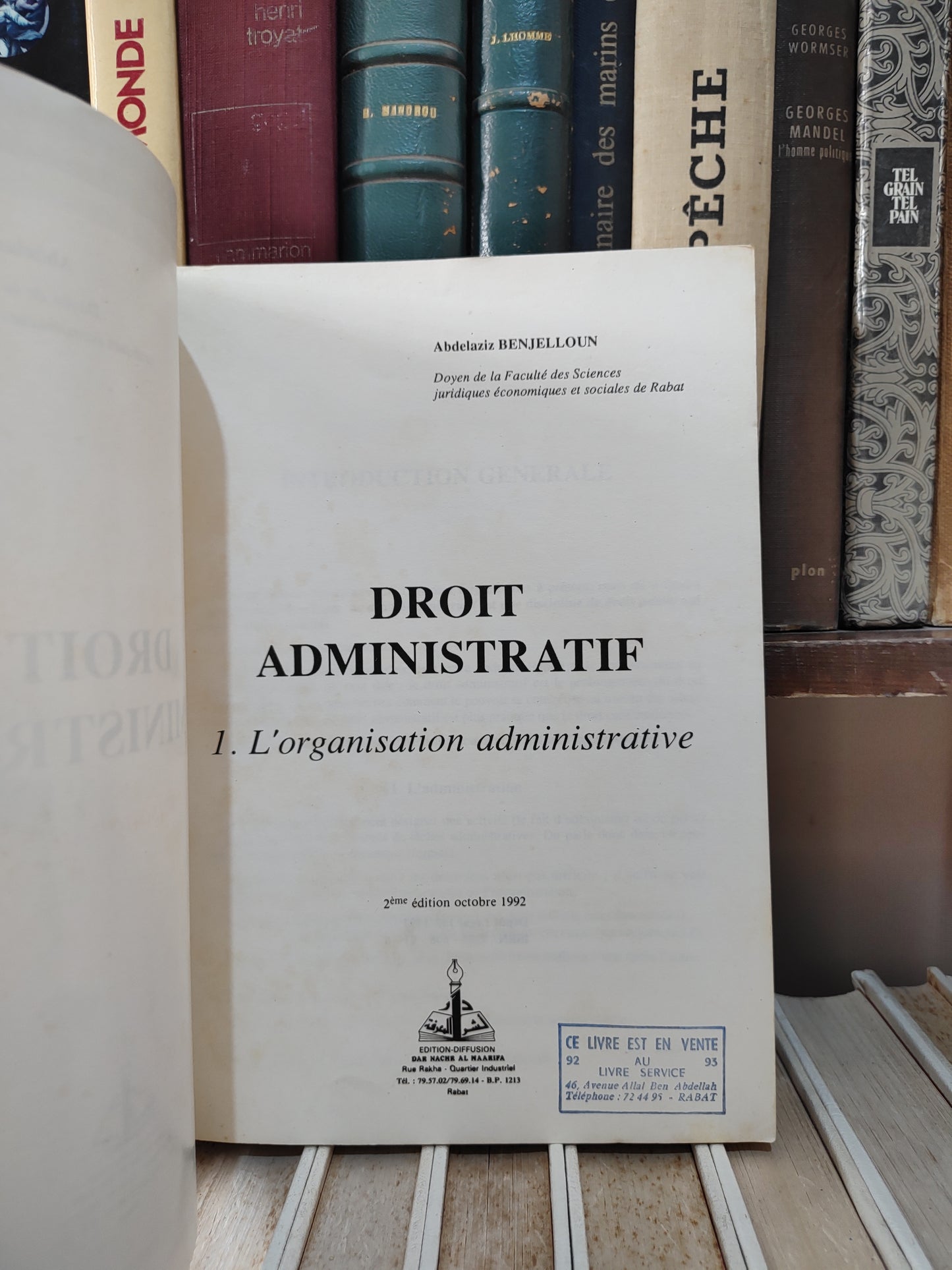 Benjelloun - Droit administratif 1 l'organisation administratif