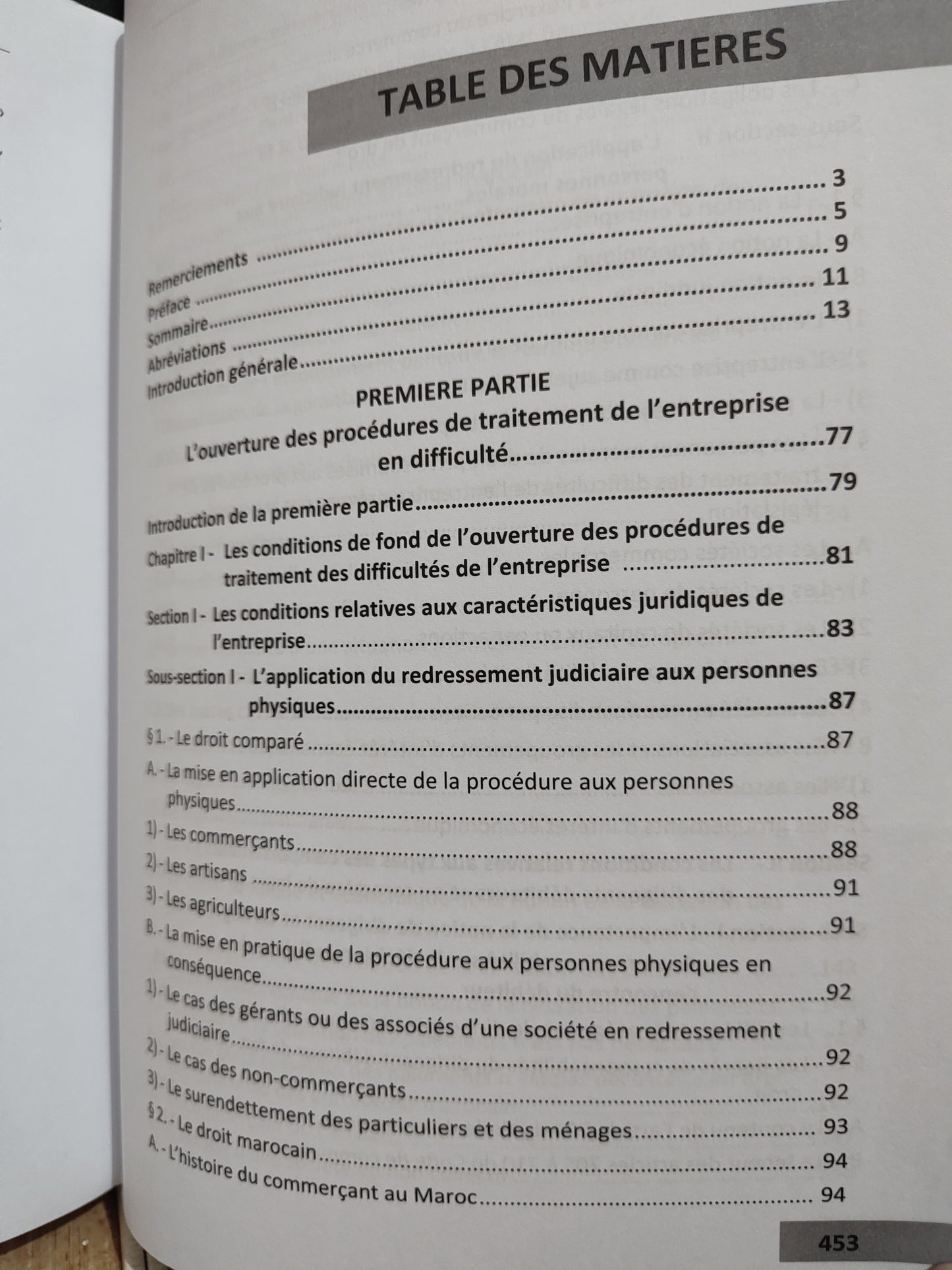 Bennani - Les procédures de traitement de l'entreprise en difficulté en droit marocain