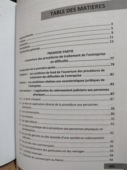 Bennani - Les procédures de traitement de l'entreprise en difficulté en droit marocain