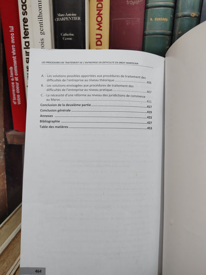 Bennani - Les procédures de traitement de l'entreprise en difficulté en droit marocain
