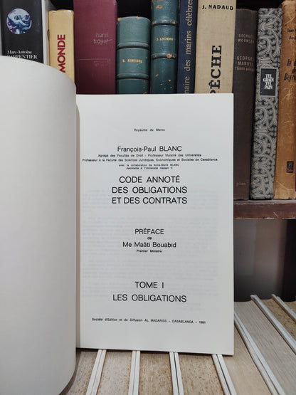 Blanc - Code annoté des obligations et des contrats tome 1