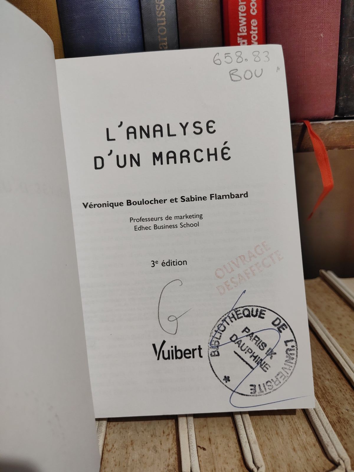 Boulocher - L'analyse d'un marché