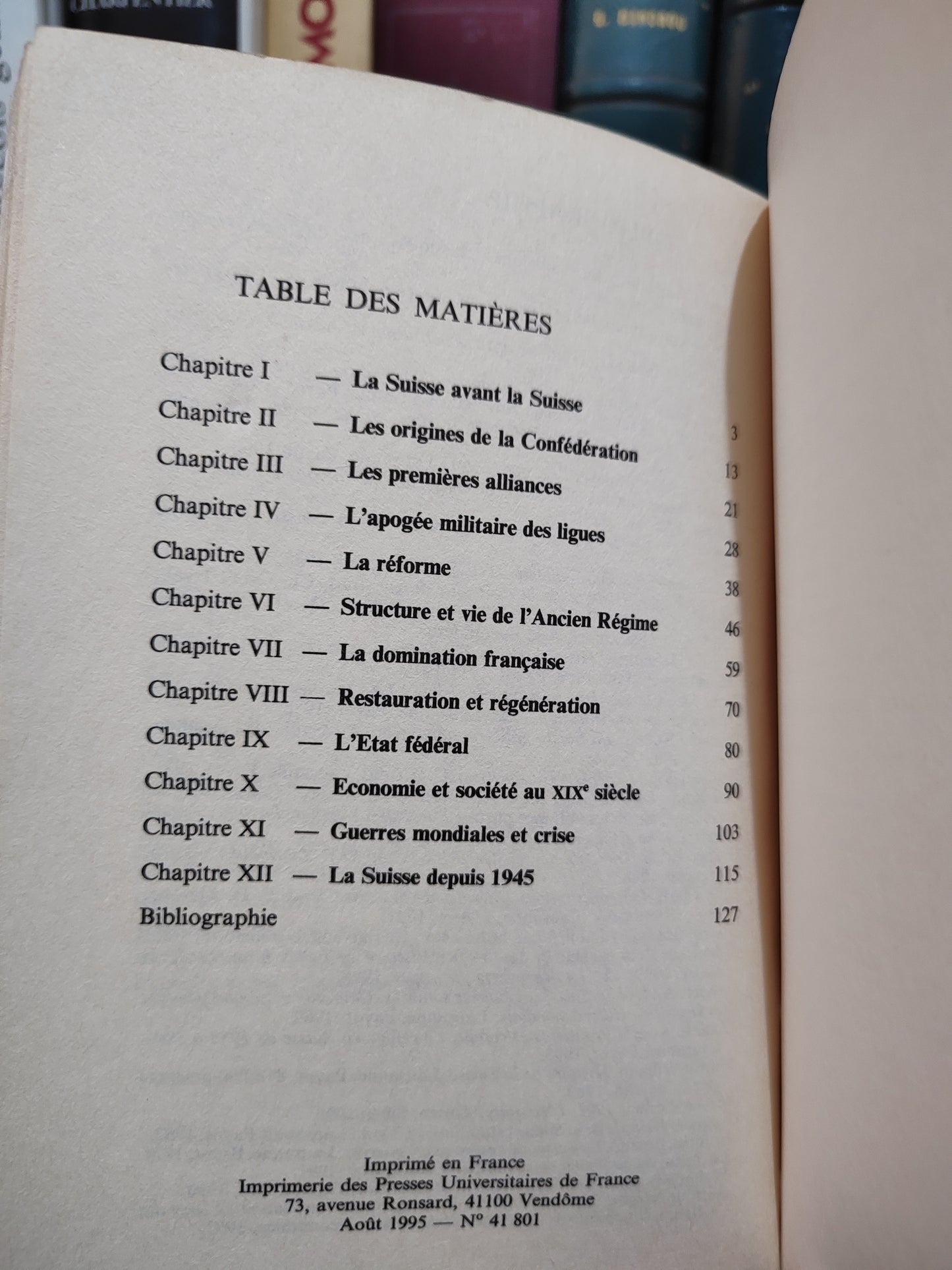Bouquet - Histoire de la suisse