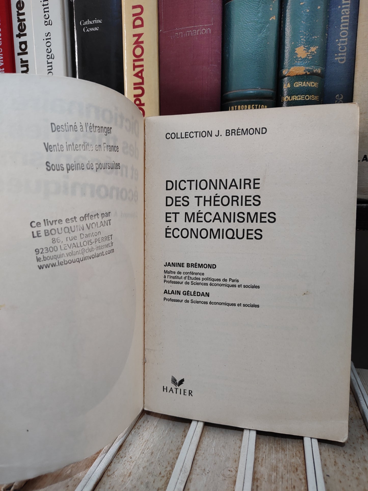 Bremond - Dictionnaire des théories et mécanismes économiques