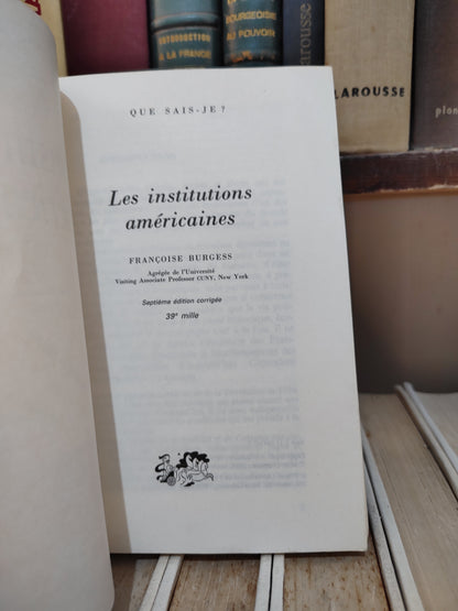 Burgess - Les institutions américaines