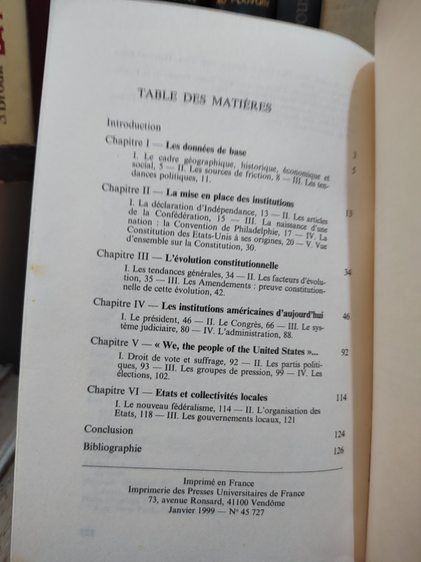 Burgess - Les institutions américaines