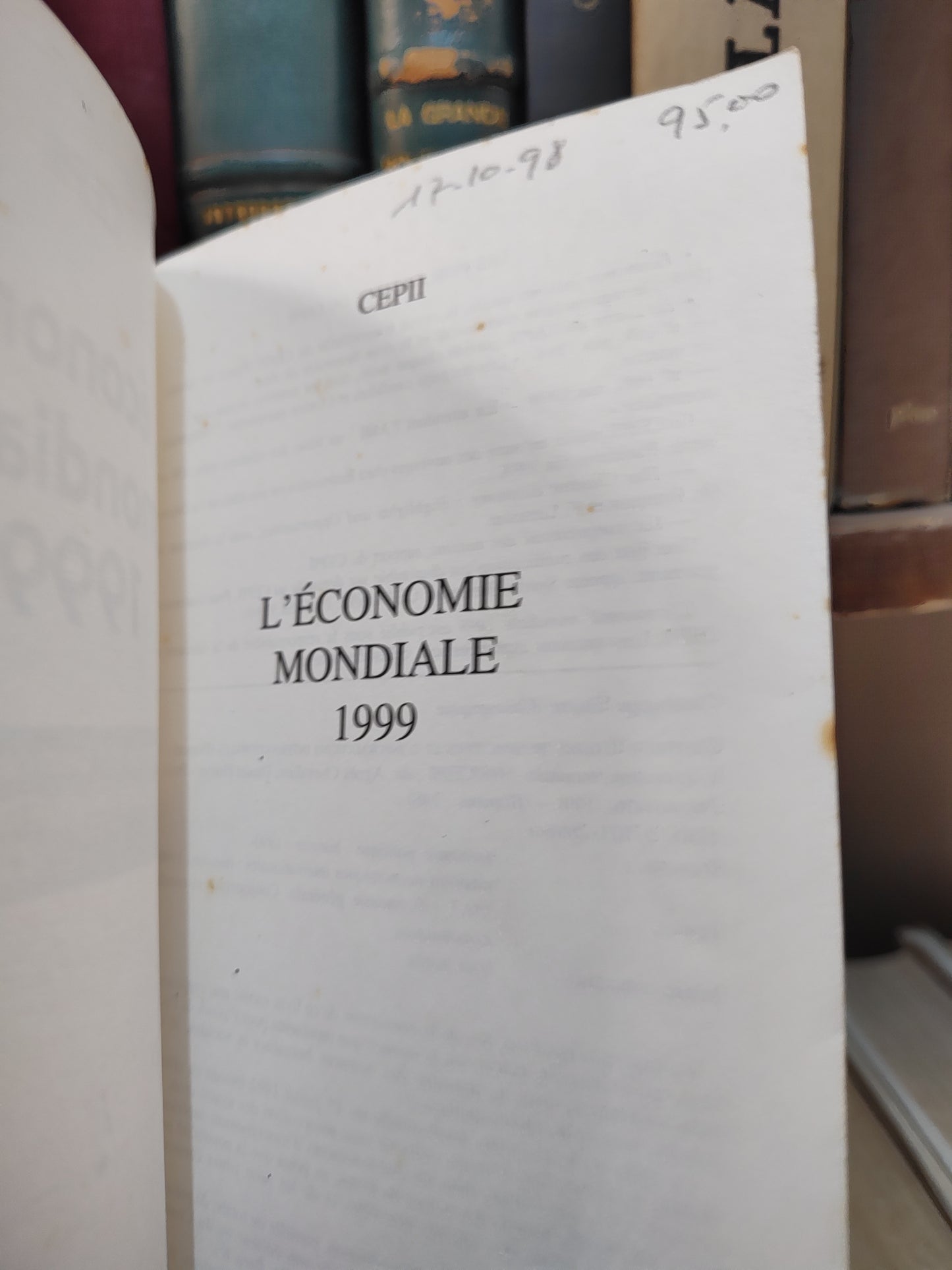 CEPII L'économie mondiale 1990