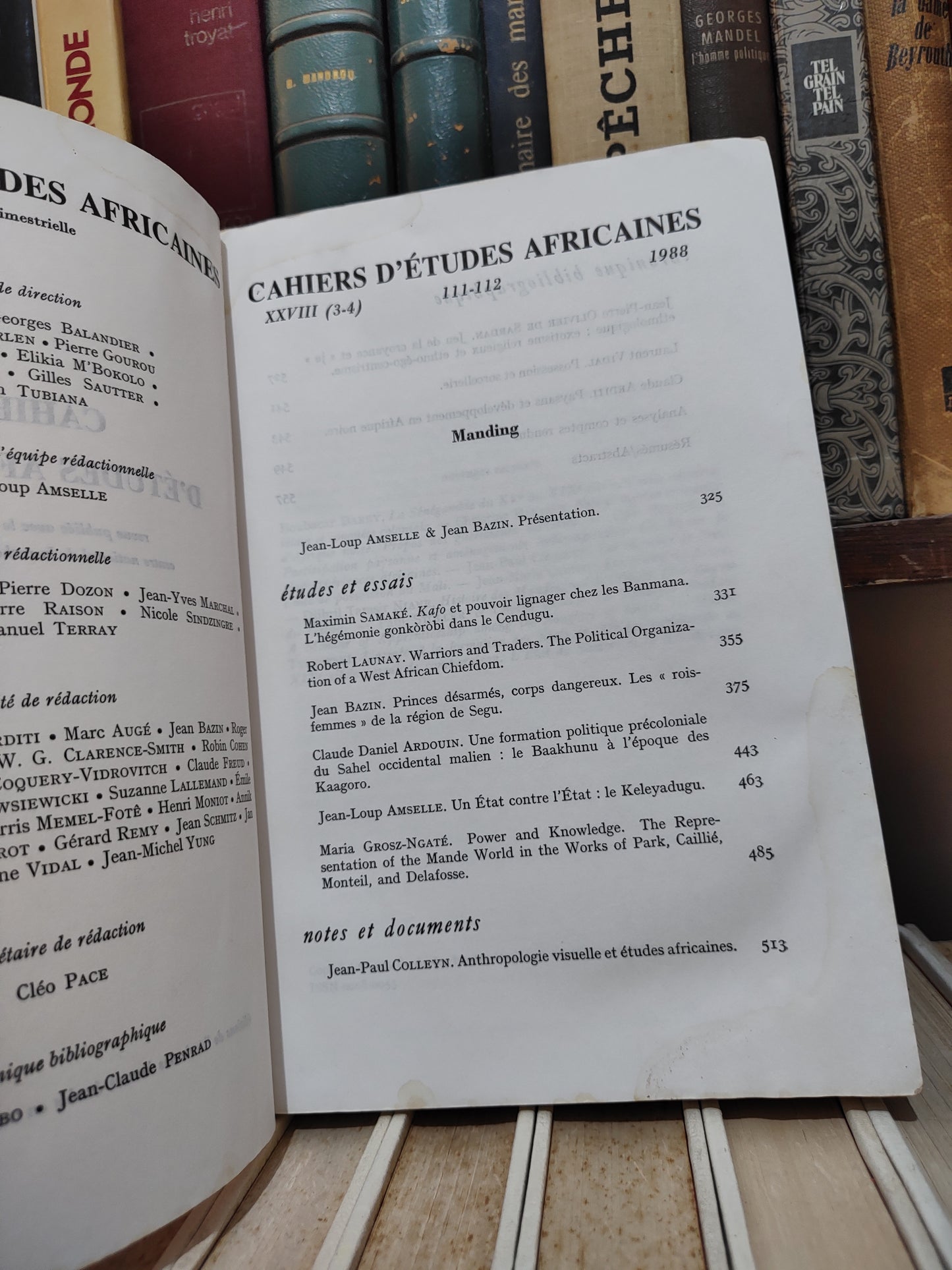 Cahiers d'études africaines 111-112
