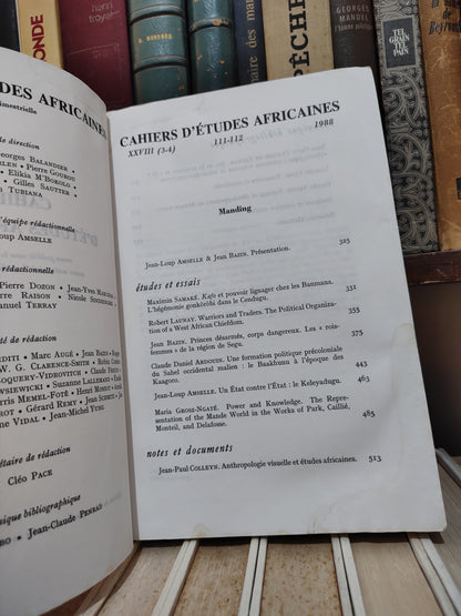 Cahiers d'études africaines 111-112