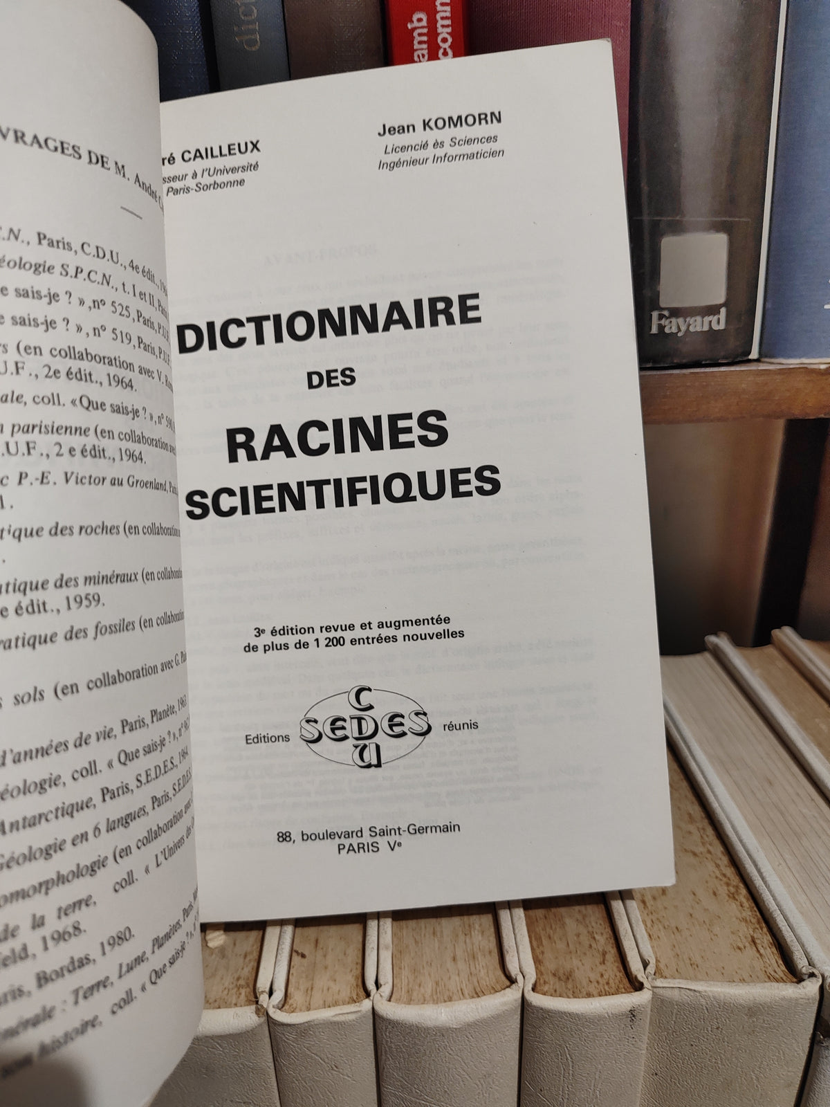 Cailleux - Dictionnaire des racines scientifiques