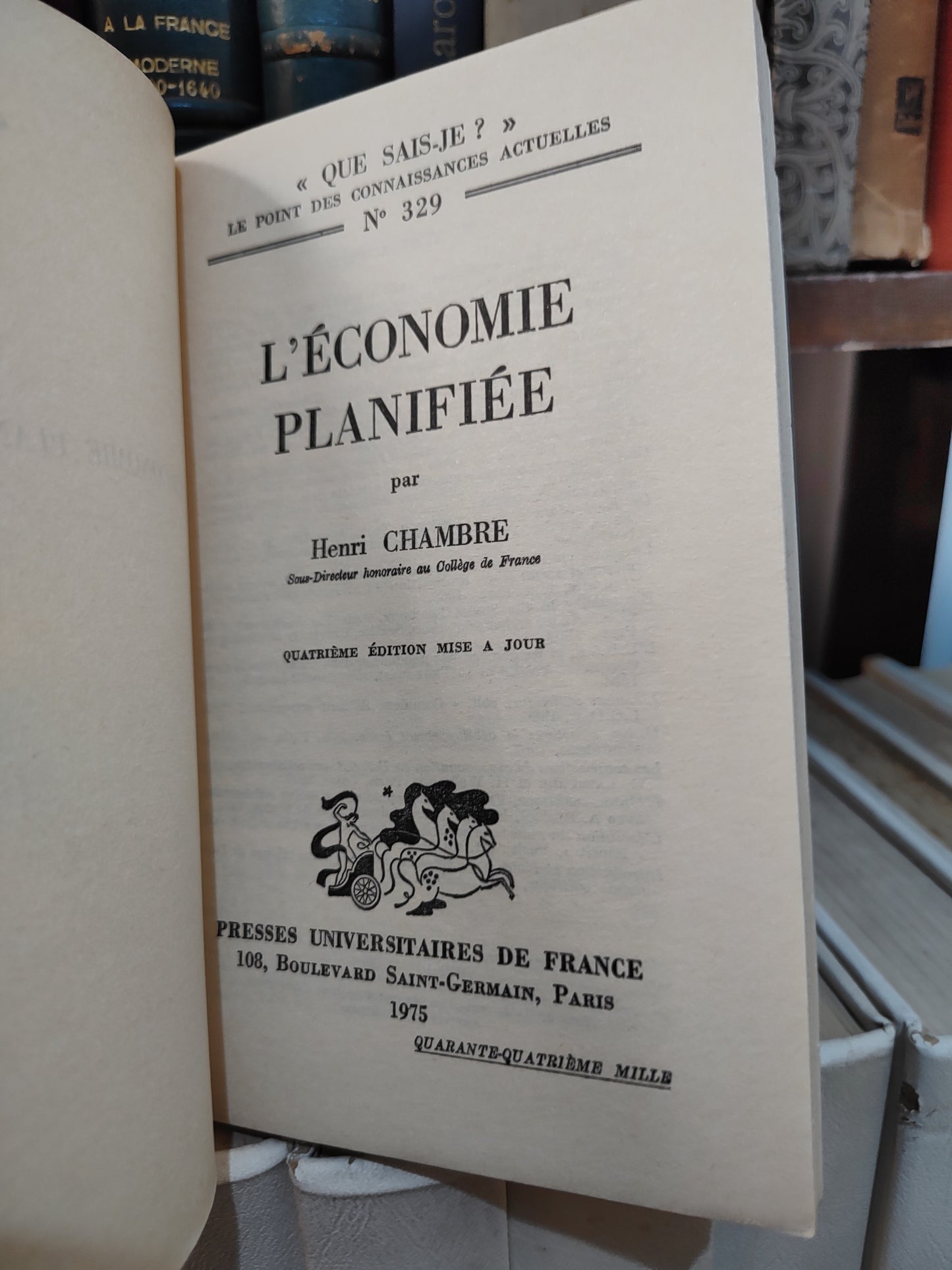 Chambre - L'économie planifiée ;  que sais-je