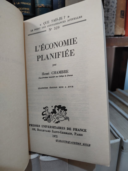 Chambre - L'économie planifiée ;  que sais-je
