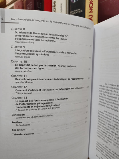 Charlier - Transformation des regards sur la recherche en technologie de l'éducation