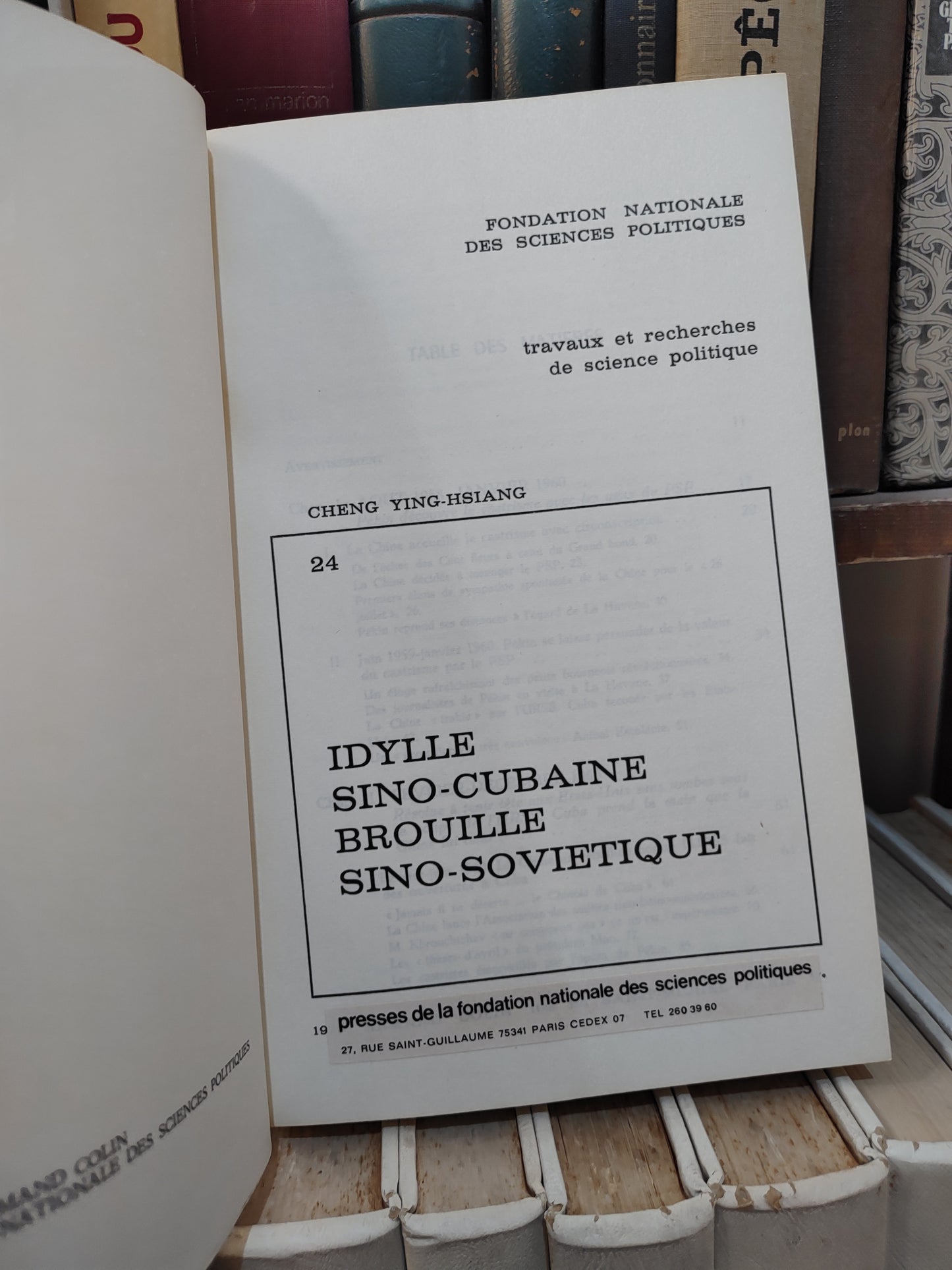 Cheng - Idylle Sino-Cubaine brouille Sino-Soviétique