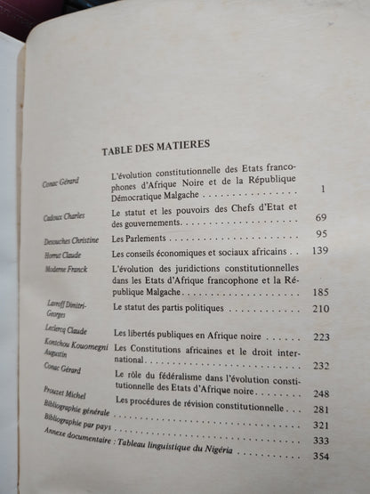 Conac - Les institutions constitutionnelles francophone et de la république Malgache