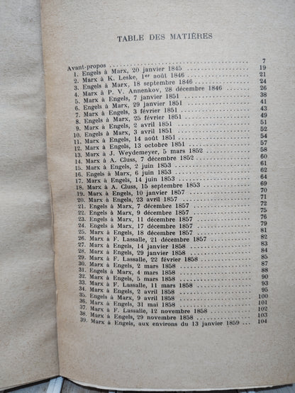 Correspondance Marx-Engels - Lettres sur le Capital