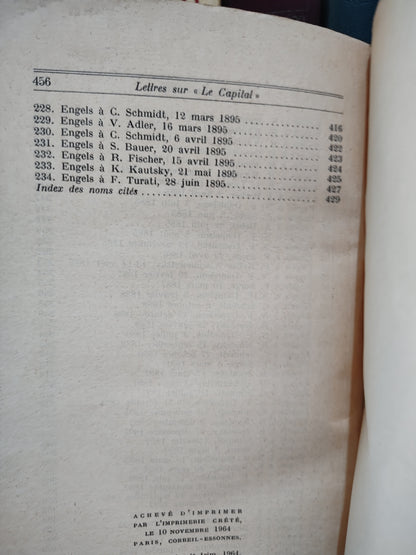 Correspondance Marx-Engels - Lettres sur le Capital