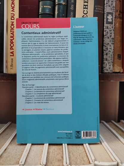 Costa - Contentieux administratif ; Objectif droit cours