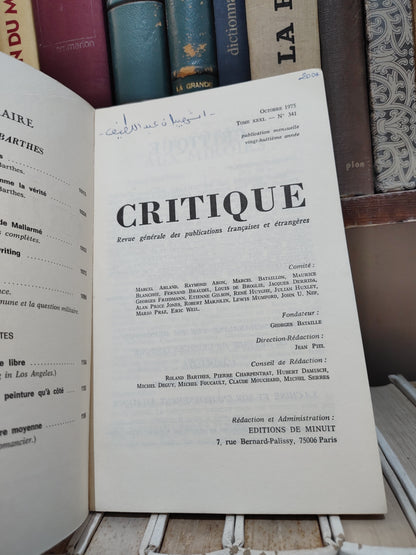 Critique 341 Roland Barthes