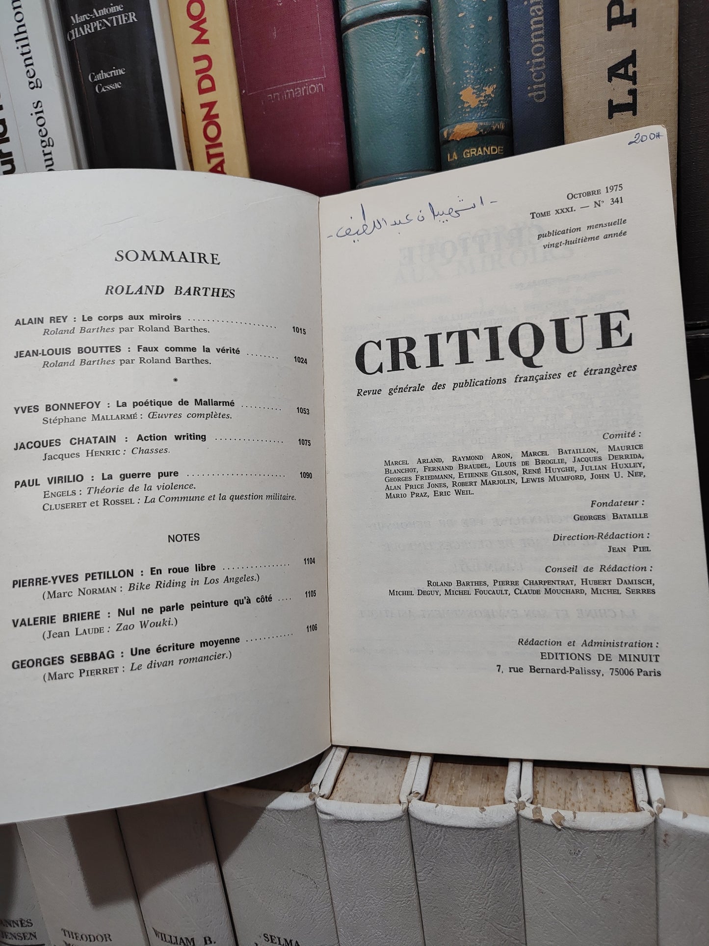 Critique 341 Roland Barthes