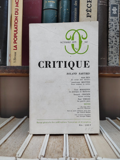 Critique 341 Roland Barthes