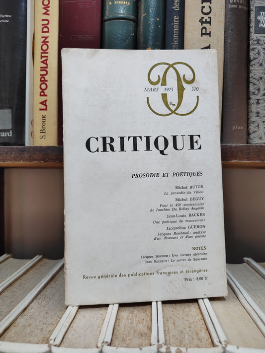 Critique n 310 Prosodie et poétique