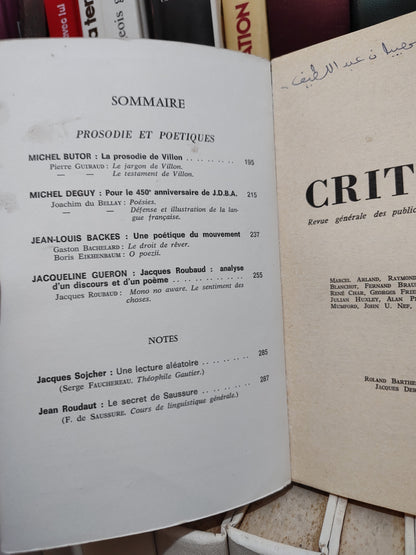 Critique n 310 Prosodie et poétique