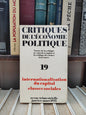 Critiques de l'économie politique 19 Internationalisation du capital classes sociales