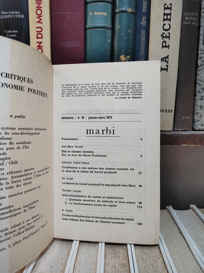 Critiques de l'économie politique 19 Internationalisation du capital classes sociales