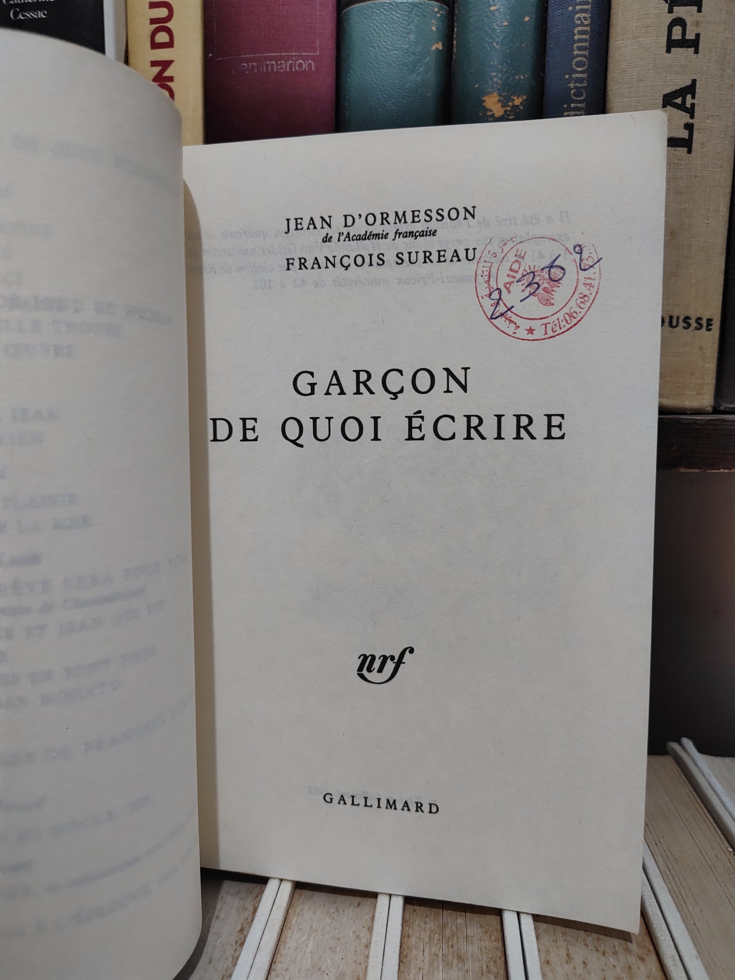 D'Ormesson - Garçon de quoi écrire
