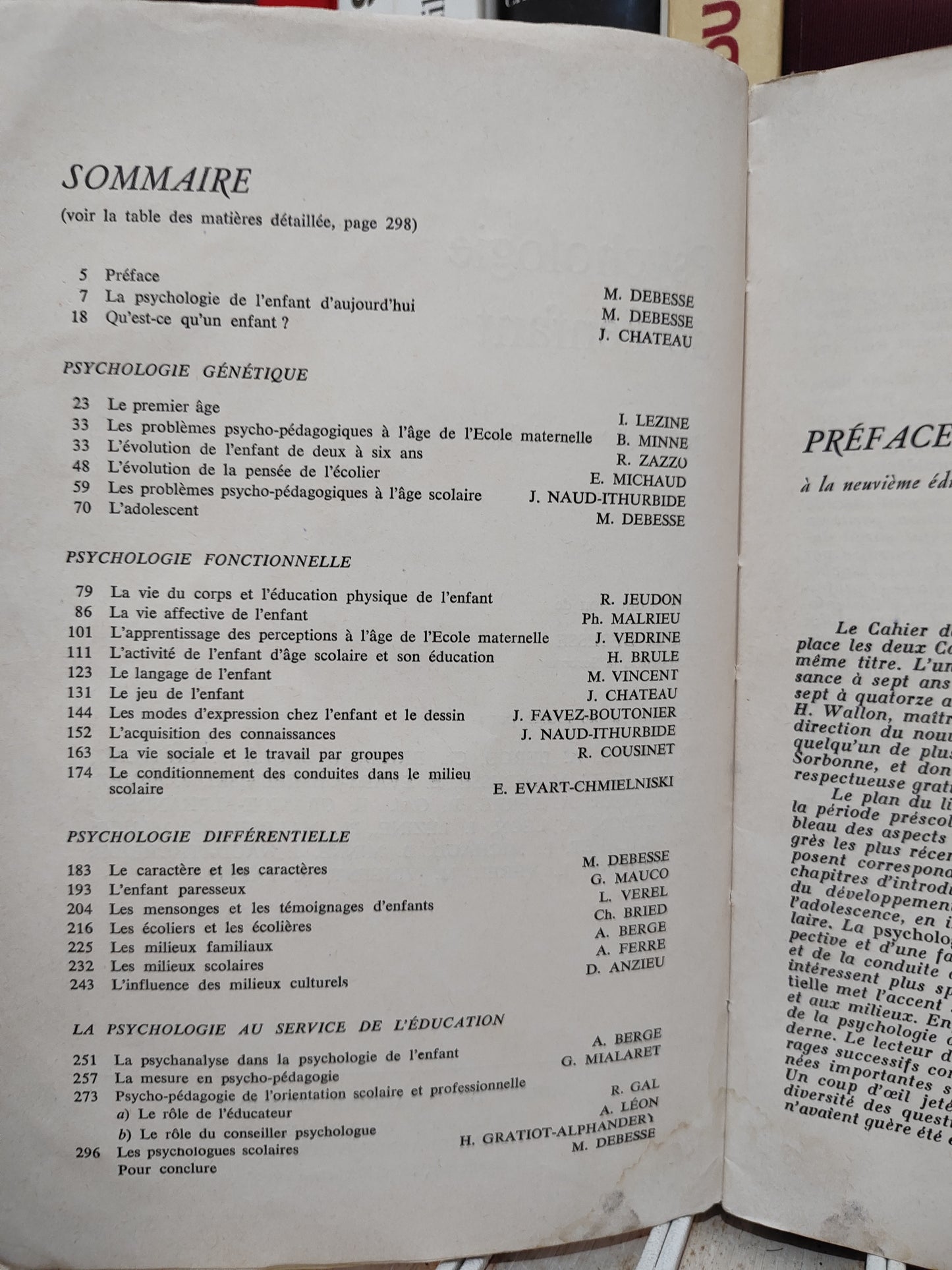 Debesse - Psychologie de l'enfant : de la naissance à l'adolescence