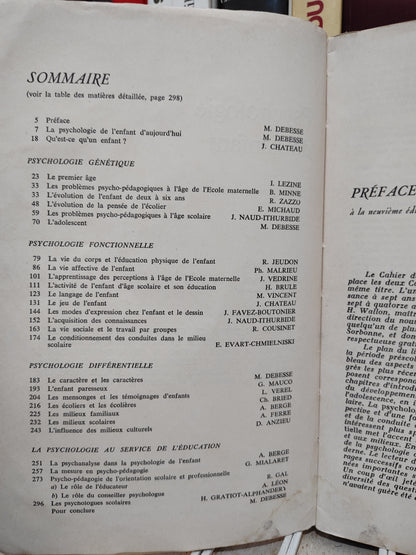 Debesse - Psychologie de l'enfant : de la naissance à l'adolescence