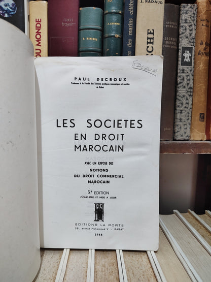 Decroux - Les sociétés en droit marocain