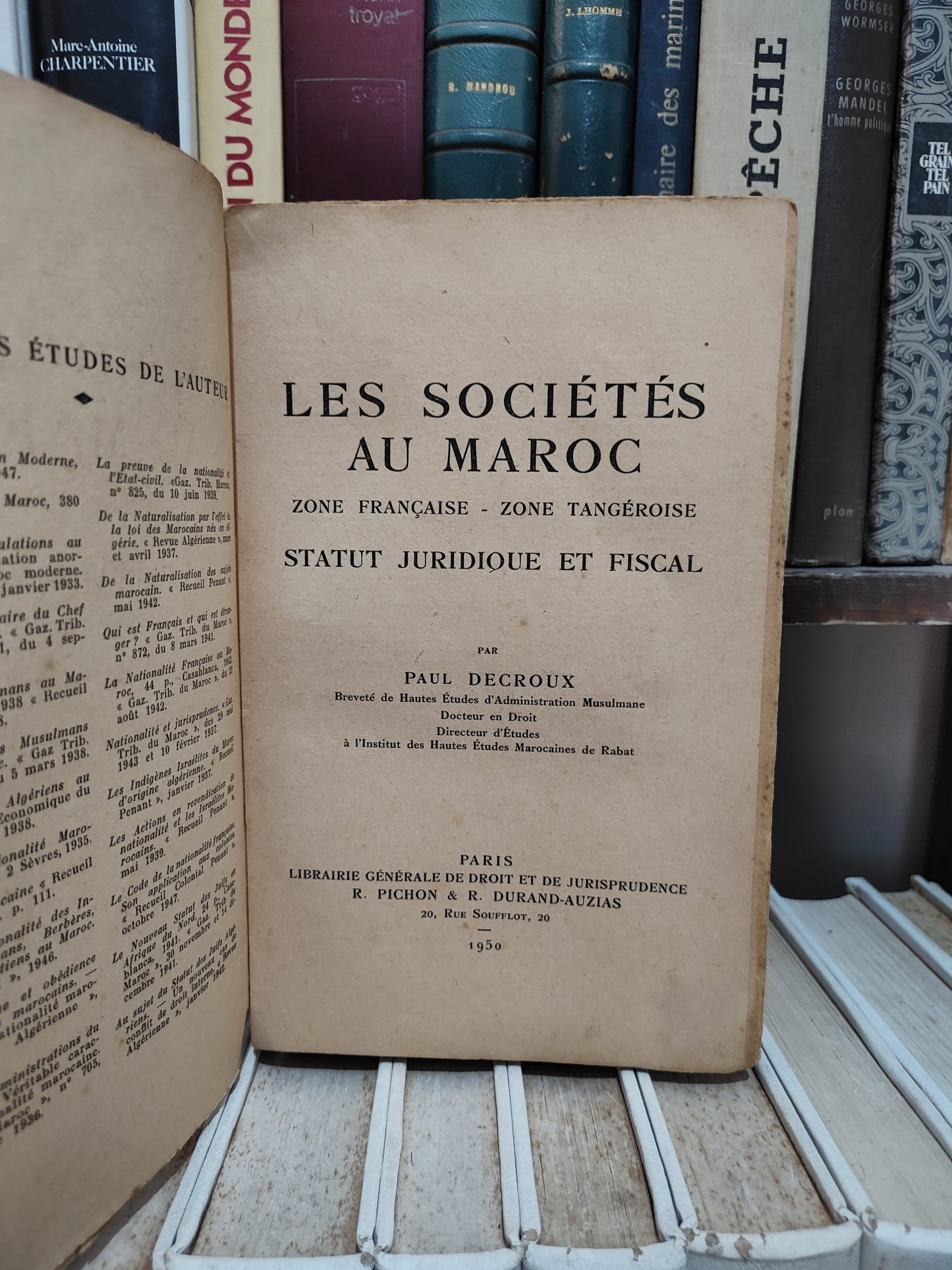 Decroux - Sociétés Maroc : Zone française - zone Tangéroise : Statut juridique et fiscal