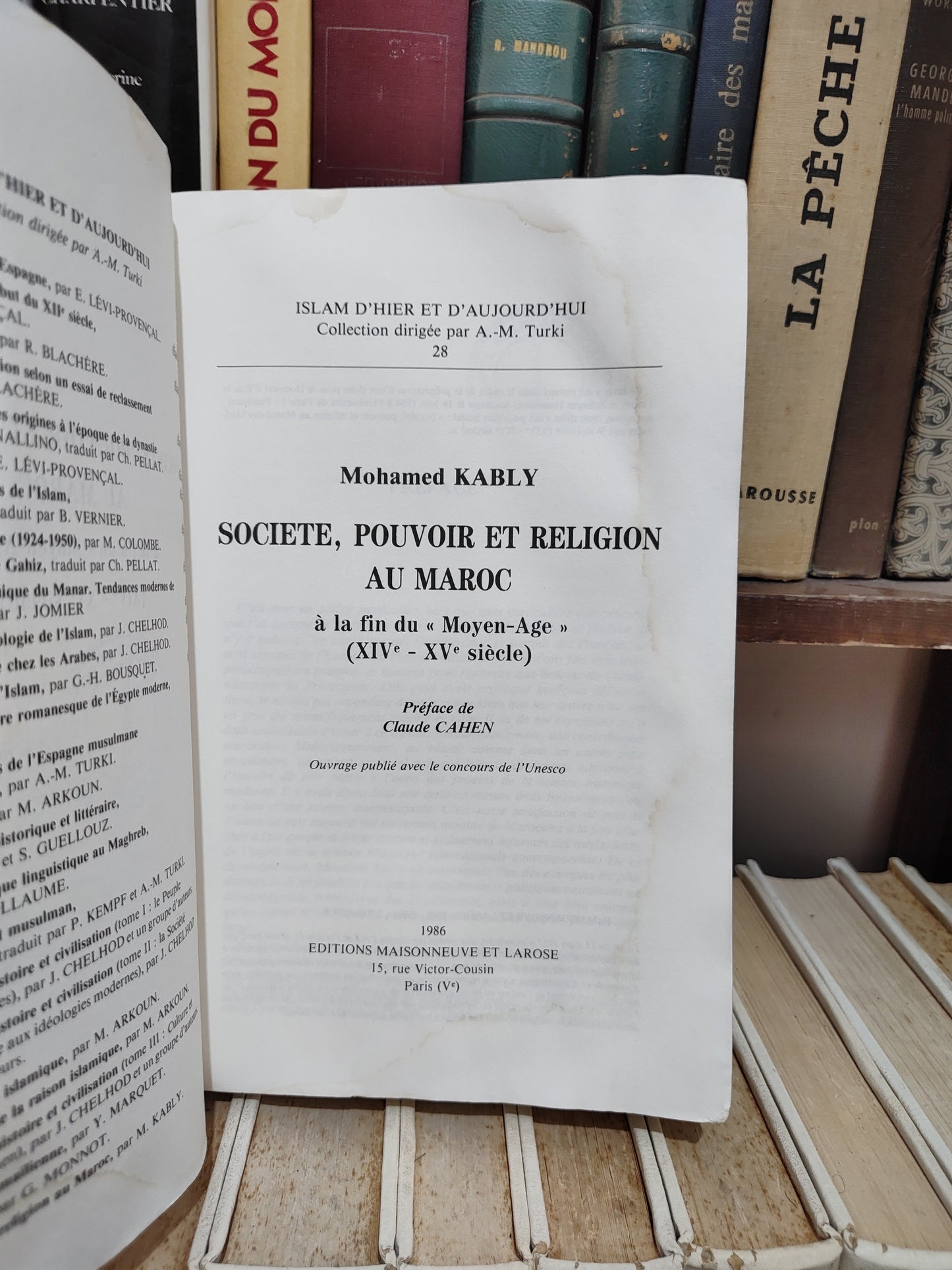 Kably - Société, pouvoir et religion au Maroc à la fin du Moyen Age