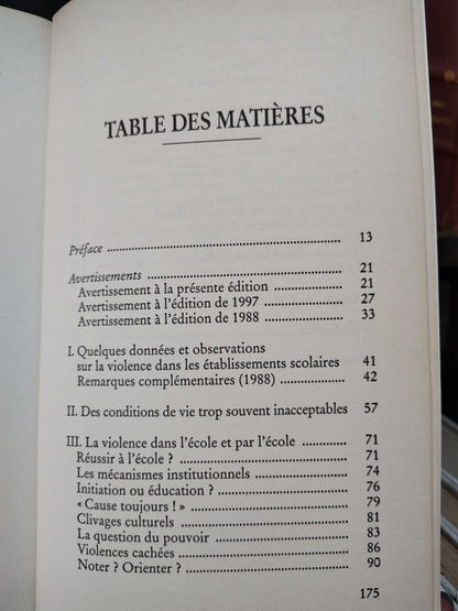Defrance - La violence à l'école
