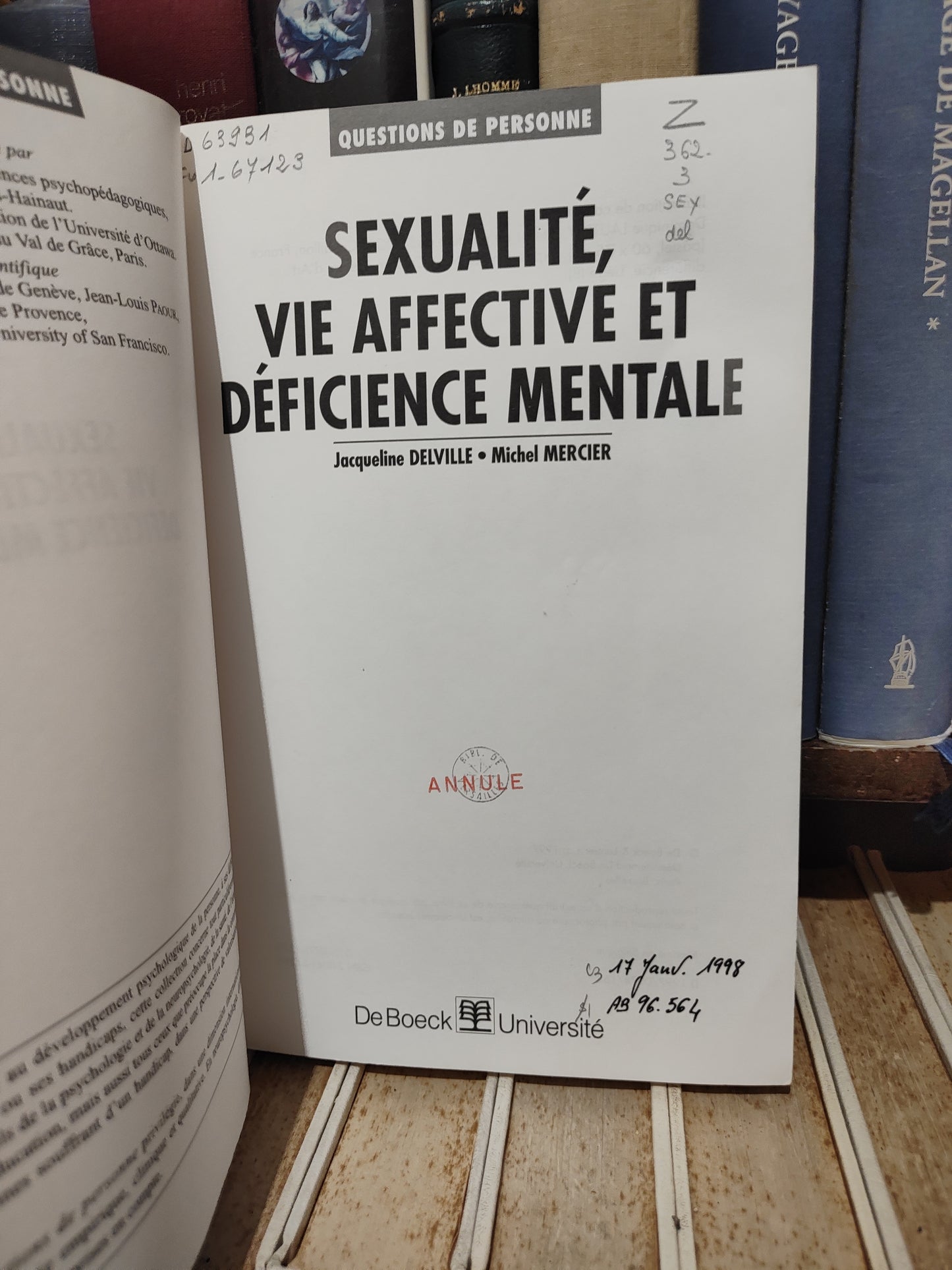 Delville - Sexualité, vie affective et déficience mentale